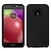IDEA LINE Moto E6 Case/Moto E4 Case with Tempered Glass Screen Protector, Heavy Duty Protection Hybrid Hard Shockproof Slim Fit Cover - Black