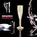 Plastic Champagne Flutes Gold Glitter 50pc ~5oz/130ml Disposable Plastic Wine Glasses - Perfect as Wedding Toast Flutes & Birthday Party Booster