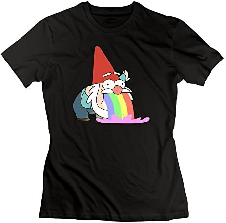 Spele Women 100% Cotton Gravity Falls Gnome Tshirt Black