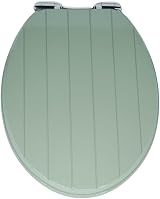 AQUALONA Premium Sage Toilet Seat Soft Close Moulded Wood Hinges 42x35