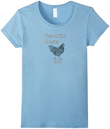 Women's Year Of The Rooster 2017, Lucky Asian Art Tshirt Large Baby Blue