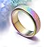 PAURO Women's Stainless Steel 6MM Rainbow Flag Lucky Spinner Worry Ring Band Size 5