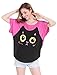 Allegra K Women's Cartoon Pattern Short Batwing Sleeves Tunic Top XL Pink