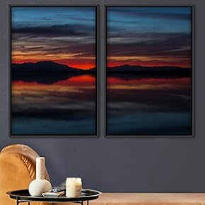 signwin 2 Piece Framed Canvas Wall Art Sunset...