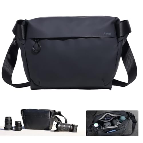 ULANZI Camera Shoulder Bag Photography Travel Messenger Portable Travel Bag Accessories Stylish Crossbody DSLR Sling Bag Compatible with Sony Canon etc -Black