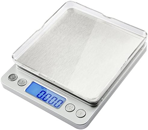 3000g 0.01oz/ 0.1g food scale, E2BUY Digital Pro Pocket Scales, Batteries Included, Electric Jewelry Scales with Back-Lit LCD Display, Tare and PCS Features for Easter, Stainless Steel