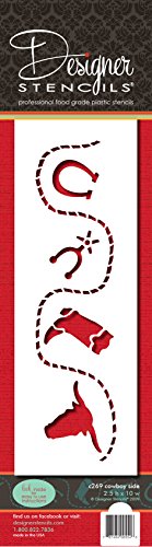 Designer Stencils C269 Cowboy Cake Stencil Side, Beige/semi-transparent