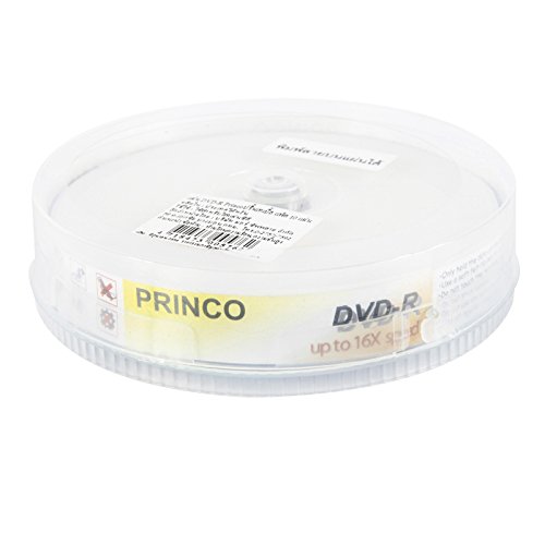 OriginalFromThailand PRINCO DVD-R Printable 4.7GB 16X Speed Blank Disc Set (10 Discs), Pack 1 pcs.