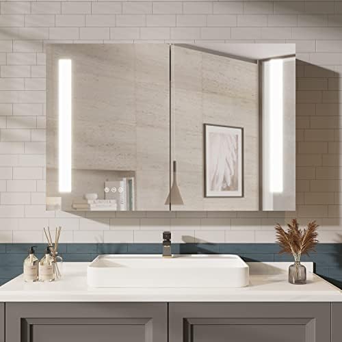 Photo 1 of LIGMIRR 36×24 Inch Bathroom Medicine Cabinet, LED Lighted Medicine Cabinet with Mirror, Double Door Bathroom Vanity Mirror with Storage, 3 Color Light, Defogger, Dimmer, Surface Mount