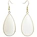 SUNYIK Women's White Shell Round Teardrop Dangle Earrings