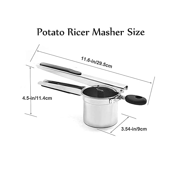 HUAYT-Potatoes-Ricer430-Stainless-Steel-Multi-Functional-Potato-Ricer-Masher-for-Vegetable-and-Fruit-with-3-Interchangeable-Ricing-Discs-and-3-in-1-PeelerPerfect-for-Mashed-Potatoes-Fishcakes HUAYT Potato Ricer Masher,Multi-Functional Potato Ricer and Masher Stainless Steel for Vegetable and Fruit with 3…