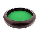 Get Out! Professional Round Wooden Dice Game Rolling Tray with Plush Felt Lining for D&D, RPG, Yahtzee, Farkle, Bunco