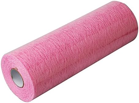 vLoveLife Baby Pink Lace Roll Fabric 12inch Wide 25yard Long Netting Tulle Roll for Tutu Skirt Table Runner Chair Sash DIY Wedding Party Art Decor
