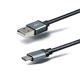 Nylon Braided USB Type C (USB-C) to USB 2.0 Type A charging and data sync cable cord for Google Pixel XL, Samsung Galaxy S8, LG V20, G6, HTC 11, SONY Xperia XZ, Asus ZenFone 3 Phone (Type-C Cable 1M)