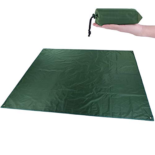 YINXN Camping Tarp, Waterproof Picnic Mat, Multifunction Tent Footprint with Drawstring Carrying Bag Ultralight Hammock Sunshade for Picnic, Hiking, Parks and Beach