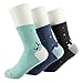 FloraKoh Women Cotton Crew Casual Socks 3 Pair Pack
