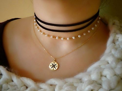 Compass Necklace Gold or Silver Best Friends Graduation Traveling Gift for her by Otis B