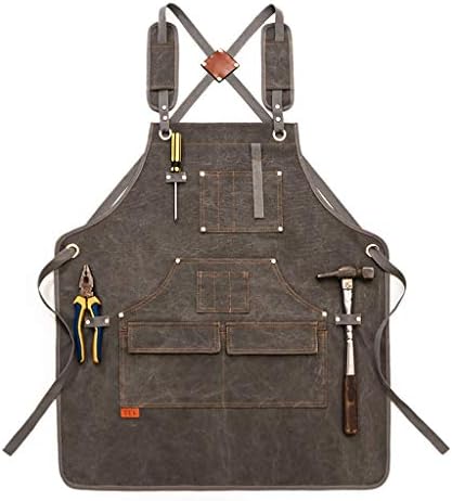 Wgz 格安 価格でご提供いたします エプロンファッションの耐摩耗性 作業花の美容師の男性と女性のオーバーオール 快適な Color Gray