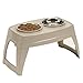 Suncast Elevated Dog Bowls - Double Food Bowls - Elevated Adjustable Feeding Station for Large Dogs - Two Bowls for Food and Water - Taupe