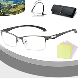 Manly Kicks Reading Glasses, Titanium Multi-Focus