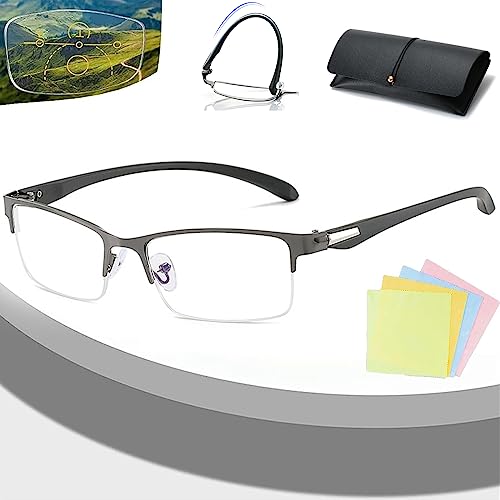 Manly Kicks Reading Glasses, Titanium Multi-Focus