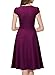 Miusol Women's Retro V Neck Cap Sleeve 1950'S Cocktail Evening Swing Dress (Small, Purple)