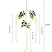 Pauwer Wisteria Hanging Flowers 12 Pack Fake Flower Garland Artificial Wisteria Vines Rattan Silk Flower String Wedding Party Wall Decorations,White