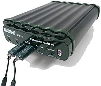CipherShield Dual Keys FIPS 140-2 Level 2 HIPAA 256-bit AES USB 3.0 Encrypted RAID 0 Portable Hard Drive (10TB)