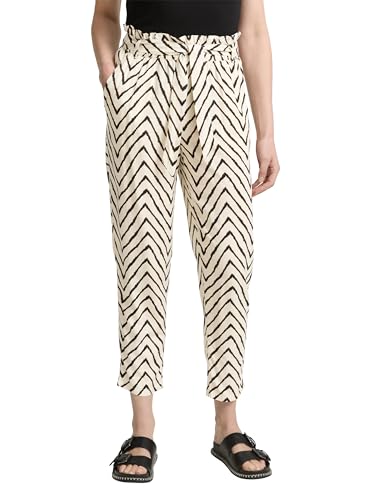TOM TAILOR Pantaloni da Donna, 38058 - Zig Zag Design Naturale, 34W x 28L