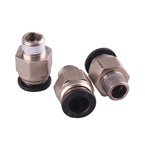 1/4" PT Male Thread 8mm Push In Joint Pneumatic Connector Quick Fittings 12 Pcs Ted Lele (8mm 1/4)