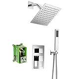 Shower Faucet Sets Complete,Rough-in Valve Included and Full Metal Components in Chrome Finish,Sumerain
