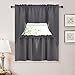 NICETOWN Blackout RV Window Curtains - Adjustable Length Rod Pocket 36 inches Length Short Curtains for Basement Small Panels for Kitchen Camper Cafe(1 Pair, 29 inches Wide, Grey)
