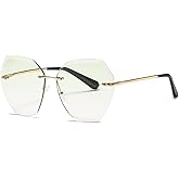 AEVOGUE Sunglasses For Women Oversized Rimless Diamond Cutting Lens Sun Glasses AE0534
