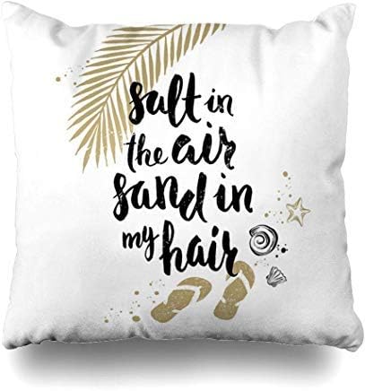 Gfgkkgjff0812 Copricuscino Con Scritta Beach Salt Air Sand My Hair Con Frasi Estive Per Vacanze E Vacanze Motivo Stella Marina 18 X 18 Cm Per Divani E Sedute Amazon It Casa E Cucina