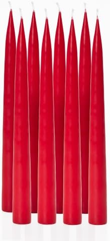 Christmas Taper Candles - 10 Inch Romantic Red Candles - Unscented, Radiant Flame, Tall & Elegant, Non Drip, Bulk Set of 8 – Suitable for Candle Holders or Table Decorations