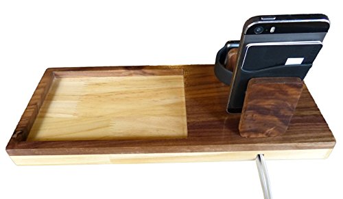 Wooden Charging Station Dock for iPhone and Apple Watch, Fullcharg iPhone Stand & Tray
