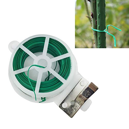 Asdomo 66ft Twist Ties, 2 Pack Garden Plant Ties with Cutter Reusable Plastic Ties for Plants Support Garden Office Organization