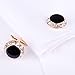 Luxury Exquisite Classy Round Black Rhinestone Crystal Cufflinks Men's Daily Use Bullet Cufflinks