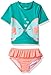 Carter's Girls' Two-Piece Swimsuit, Turquoise Fish, 9 Months