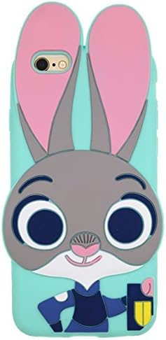 iPhone 5C Cartoon Silicone Case,Flying007 Cute 3D Cartoon Rabbit Police Silicone Back Cover Case for iPhone 5C