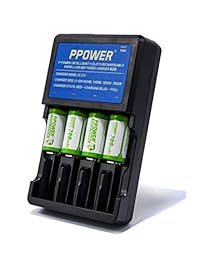 PPOWER PBE 4 12 700 mAh 3,7 V Cr123 a 16340 batería recargable de Li-ion + PPOWER 4 ranuras de litio, cargador (PI4) + cajas de batería 2017 última versión P-POWER