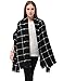 Dimore Fashion Women Scarf Shawl Wraps Pashminas (Black and White)