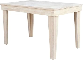 Amazon Com International Concepts Aspen Solid Wood Top Table Standard Dining Height Unfinished Tables