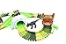 Car Track Race Builder System Flexible Toy Set For Kids 96 Accessories Pieces With Off-Road Vehicle Tunnel Trees Dual Gate And Two Dinosaurs