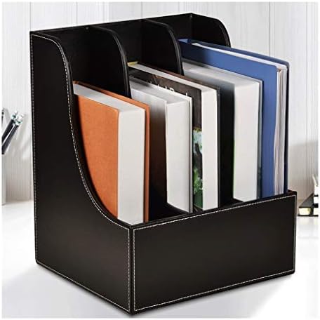 デスク上置棚 レザー本棚三層デスクトップファイル棚 ストレージはカウンター オンラインショッピング フレームフォルダのストレージボックス シェルフをラック 子ども用本棚 Black Curved Color