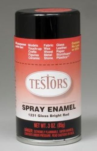 Gloss Bright Red Spray Testors Enamel Plastic Model Paint