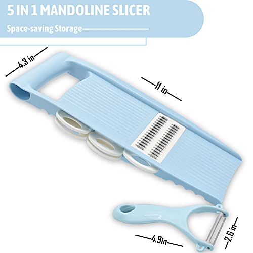NACOLUS 5 in 1 Mandoline Slicer for Kitchen Vegetable Slicer Mandolin
