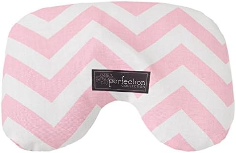 Perfection Collection Migraine Relief Eye Pillow Masks, Flaxseed Filled For Hot and Cold Pain Relief Therapy (Adult, Pink Chevron)