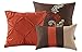 Chezmoi Collection Napa by 7-Piece Luxury Leaves Scroll Embroidery Bedding Comforter Set (Queen, Rust Orange/Taupe/Brown)