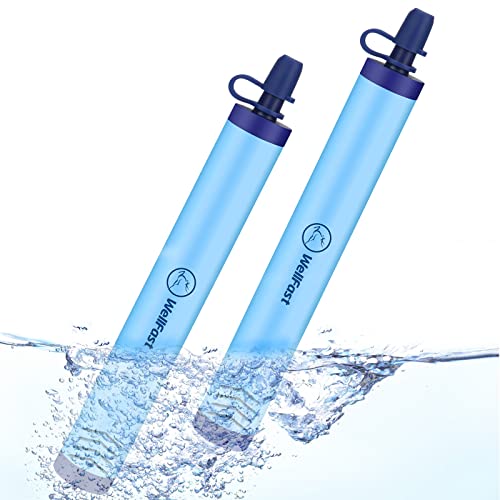 WELLFAST Survival Straw Filter, 2 Pack Personal Straw Water Filter